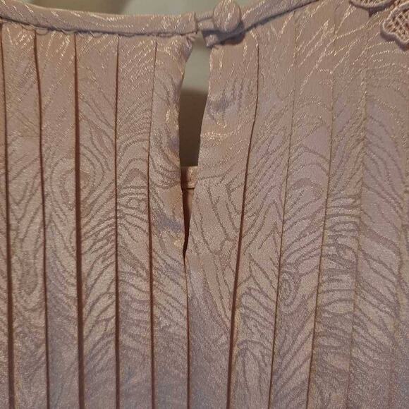 In The Mood Women's Skirt Set Pink Jacquard Tunic Top Micropleated Lace Midi 14 - Picture 6 of 11